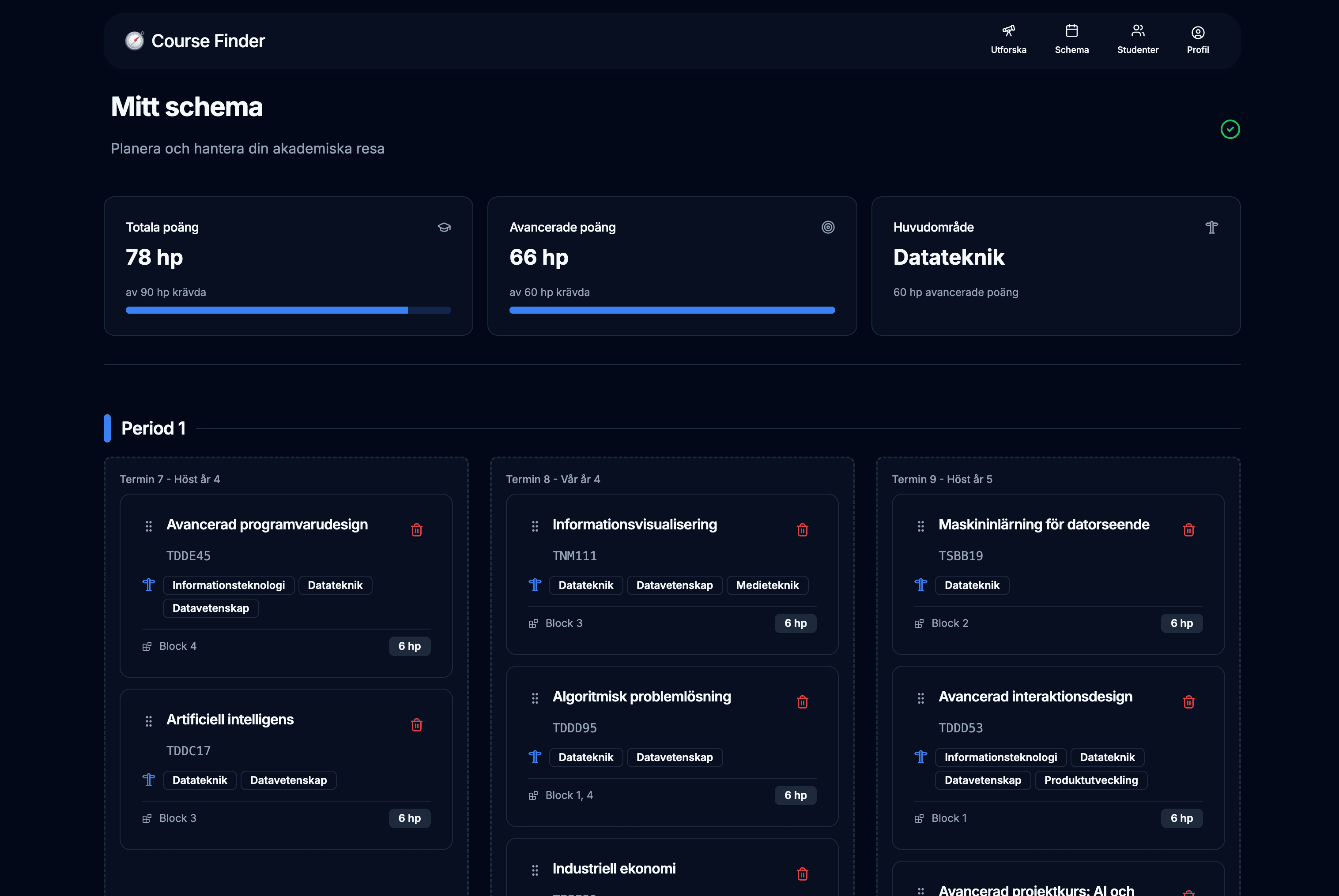 Schedule view
