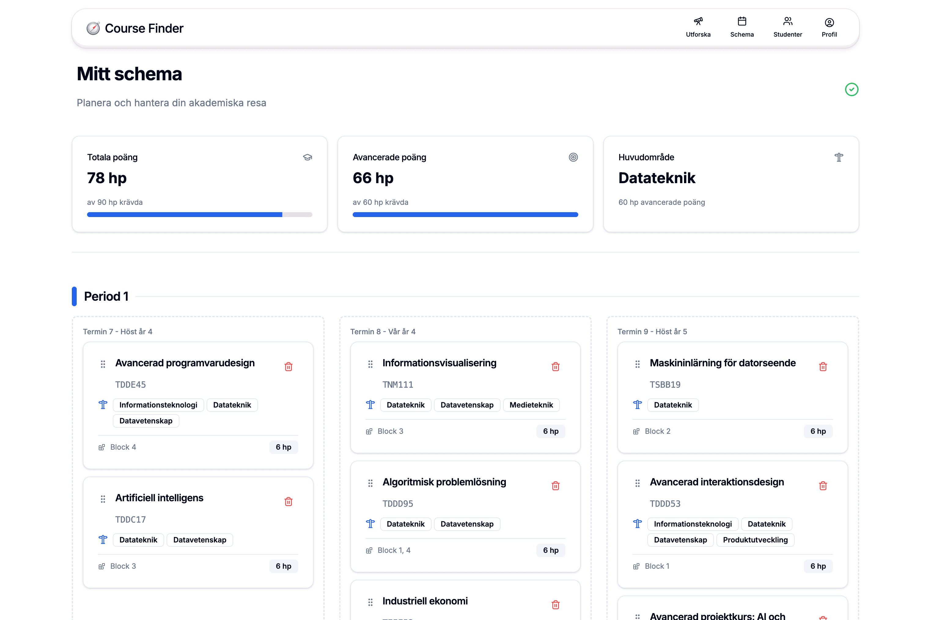 Schedule view
